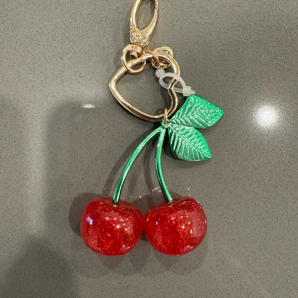 2 cherry bag charms